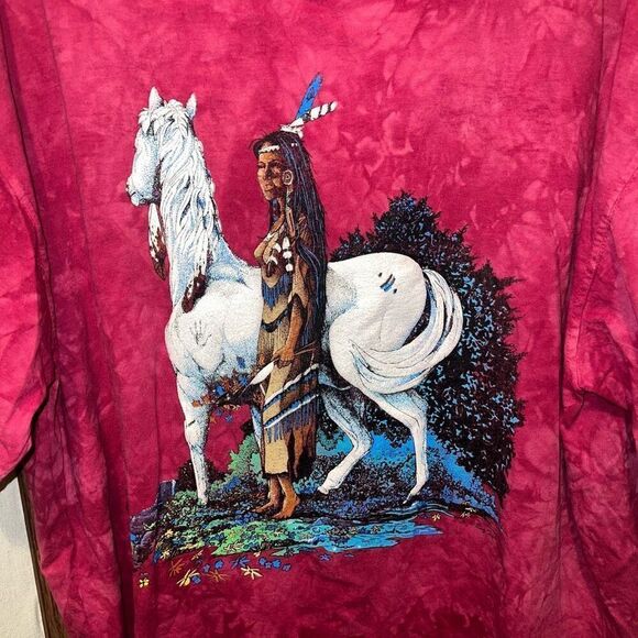 Vintage 90’s Real Tops Native American Sacagawea Graphic T-Shirt - Picture 5 of 7
